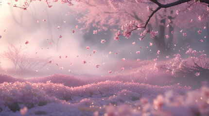 dreamlike cherry blossom landscape Whispers of Spring Generative AI