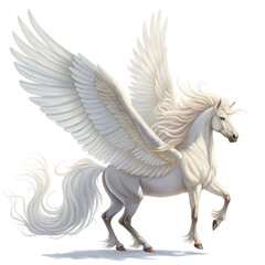 a majestic white pegasus with outstretched wings