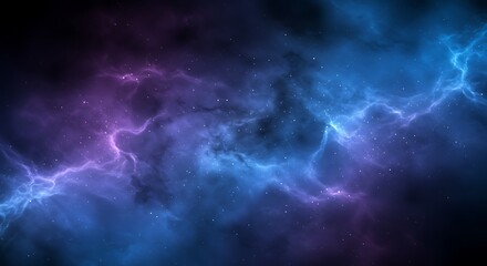 Fototapeta premium Abstract digital illustration of flowing blue and purple cosmic clouds