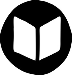 Book Library Ebook Reading Study Button Round Vector Icon