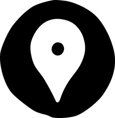 Map Pin Pointer Location Address Doodle Vector Icon Circle