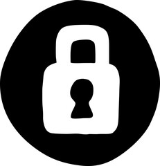 vector lock icon circle padlock black flat