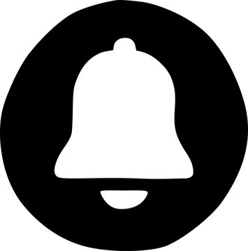 service bell notification black circle flat icon