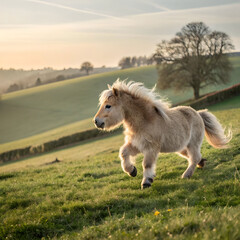 cute miniature pony running
