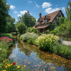 Obraz premium Hill in the river