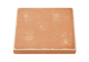 Isolated terracotta paver block, clay tile, rustic surface for outdoor flooring material