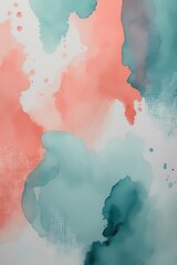 professional photo of an abstract gradient background that blends soft watercolor stains and subtle pixel noise featuring calming teal and coral colors with a clean and modern look suitable for market