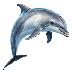 realistic 3d rendering of a dolphin isolated on white background