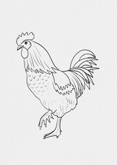A versatile set of poultry illustrations featuring a colorful rooster (cock) and two brown hens (chicken) in a watercolor-style rendering. Includes both the fully colored artworks.