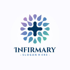 Infirmary icon vector. Beauty medical, salon and spa logo concept.