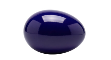 Isolated deep blue polished sphere on neutral background. Simple and striking design element