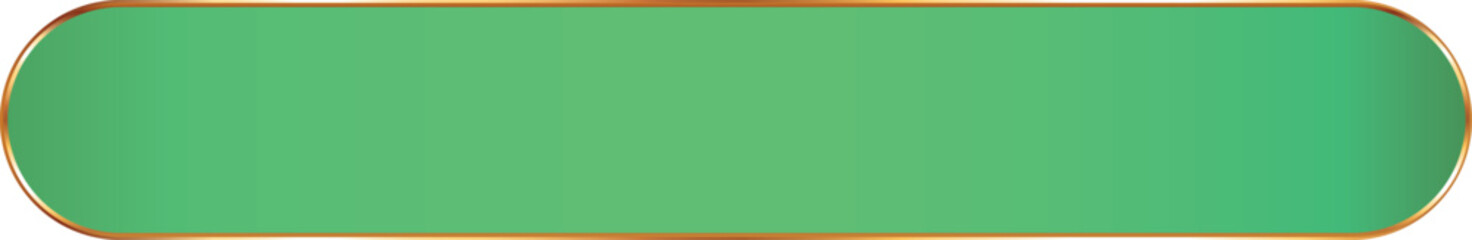 long green colored button banner with gold frame