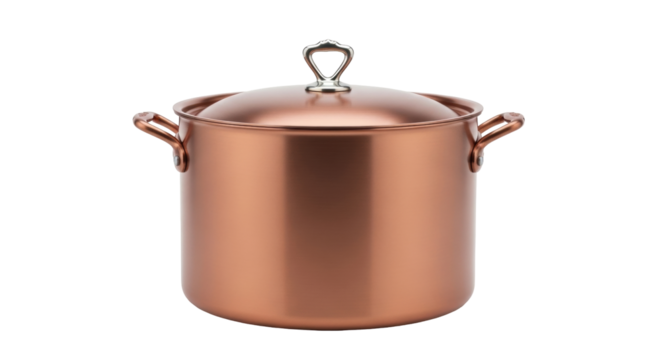 Isolated stockpot with lid for cooking soup and stew, stock pot, cookware and utensil