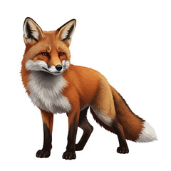 Obraz premium Determined fox character in a dynamic pose photorealistic illustration perfect for modern branding needs