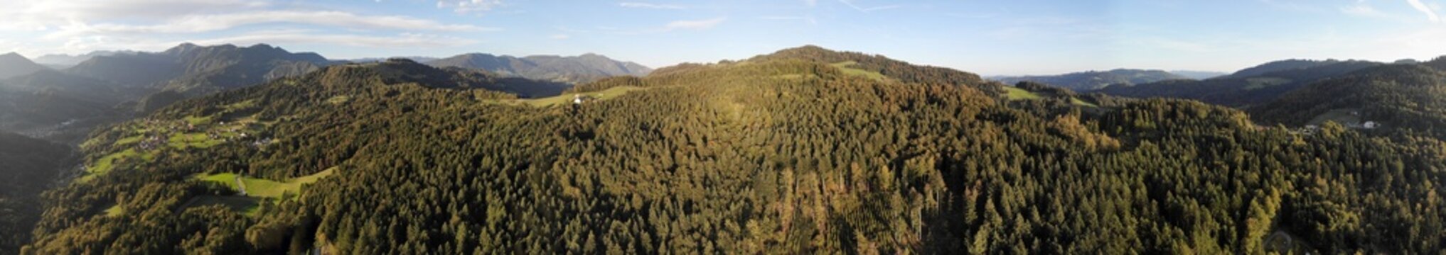 Flugbild-Panorama, N&auml;he Cerkno, Slowenien