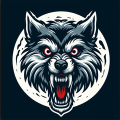 Obraz premium Illustration of a scary wolf head