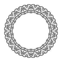 Ornamental round frame. Mandala. Limited edition, the motif and style will be diffrent in each picture. The center of the circle is left empty that could be used for text, image, or another element.