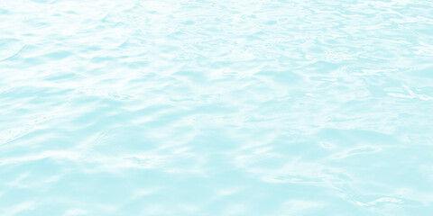 Rendered shades of white and light turquoise, creating bright ethereal, and minimalist aesthetic. Light is diffused, highlighting delicate smooth texture and soft movement water without harsh shadows