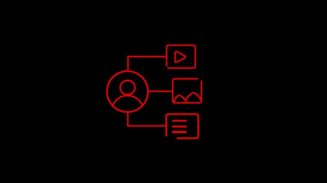 People communication icon animation. Behaviour icon. Multimedia icons related to people concept.