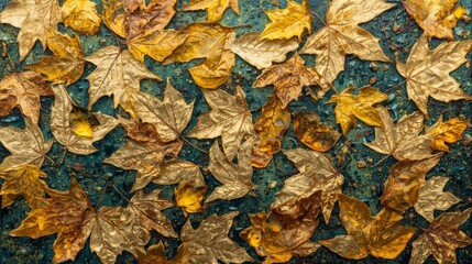 Obraz premium autumn forest , gold and lilac tones, gem texture and radiant shine