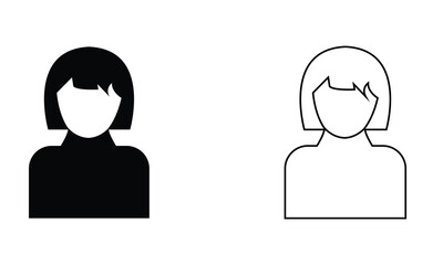 People icon. Outline and filled icon. Vector eps 10
