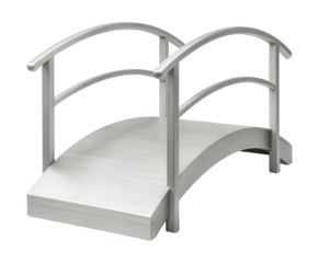 Lightweight aluminum garden bridge, easy to move, perfect for small gardens.