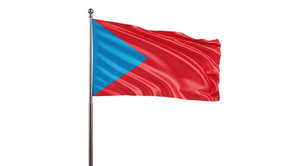Isolated Flag of Tuva Russia waving on flagpole in the wind, regional patriotism, state symbol
