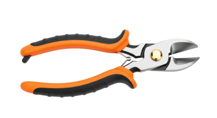 Isolated pruning shears with ergonomic handles for trimming plants and shrubs in gardens
