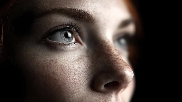 Close-up of Female Facial Skin Texture