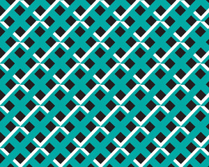 Seamless geometric pattern vector design for retro style decoration, fabric, or wallpaper texture with green metal square tile shapes