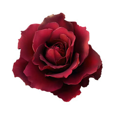 Realistic Red Rose Isolated on Transparent Background