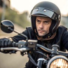 close up on man using motorcycle