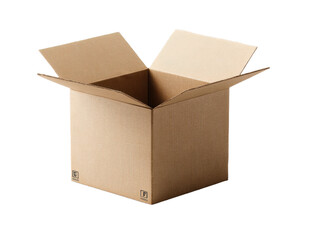 Open Brown Cardboard Box Isolated on Transparent Backdrop Packaging Container Storage Solution Shipping Delivery Ready for Graphic Projects