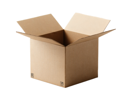 Open Brown Cardboard Box Isolated on Transparent Backdrop Packaging Container Storage Solution Shipping Delivery Ready for Graphic Projects