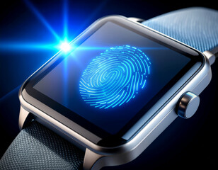 Futuristic Smartwatch with Fingerprint ID