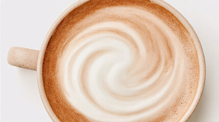 cup of coffee on a white background - Top down backgdrop.