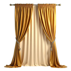 Luxury Golden curtain isolated on transparent background
