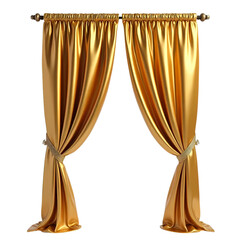 Luxury Golden curtain isolated on transparent background