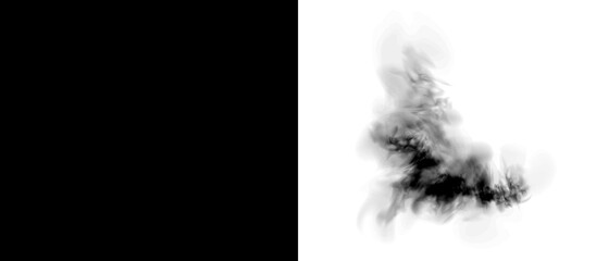 A transparent smoke PNG overlay, featuring swirling mist and grey vapor textures for dynamic photo effects.