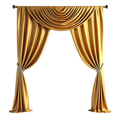 Luxury Golden curtain isolated on transparent background