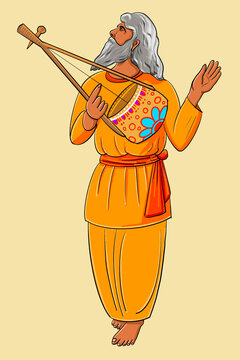 Traditional Folk Musician Playing Ektara. The spiritual music of Bengal A Baul.