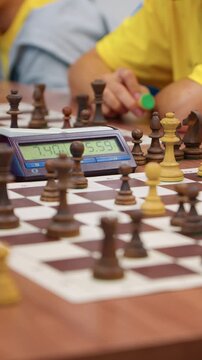 Chess game with a chess clock in use