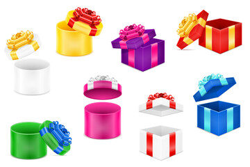 gift box with bow and ribbon present for holiday vector illustration object icons