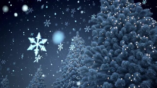 Delicate snowflakes gently falling against a soft blue background create a magical winter atmosphere. ai generative