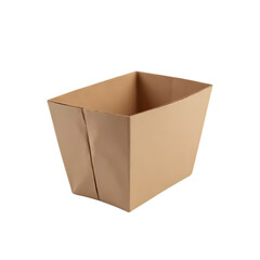 Brown paper food container isolated on transparent background