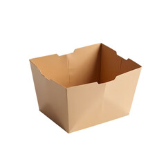 Brown paper food container isolated on transparent background