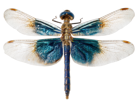 Captivating Dragonfly with Detailed Wings: High-Resolution Illustration on Transparent Backdrop Showcasing Intricate Patterns, Ideal for Natural Science and Entomology Studies - Powered by Adobe