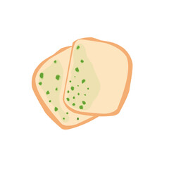 Moldy bread vector illustration. Flat design. Moldy bread illustration. Rotten bread illustration. Unhealthy food illustration. Expired bread illustration. Bread illustration