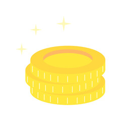 Shiny Stack of Golden Coins Illustrating Wealth and Finance Success