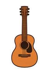 Obraz premium Acoustic guitar with transparent background representing music and creativity
